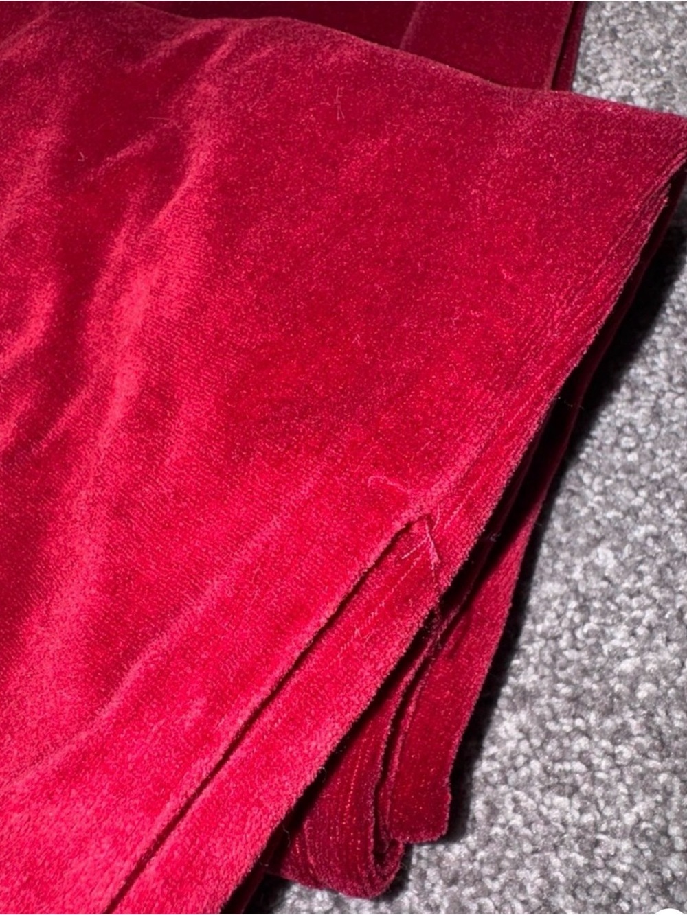 TRACKSUIT Red Velour Zip Hoodie & Drawstring Sweatpants Soft Lux Chic Streetwear - Picture 6 of 14